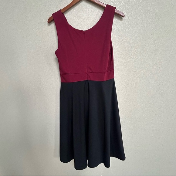 NWT Grace Karin Women’s Burgundy Black Colorblock Sleeveless Dress Size M Party - Picture 2 of 9